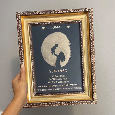 Individueller Mondphase Kunstrahmen für Mama Oma Muttertag Geschenk