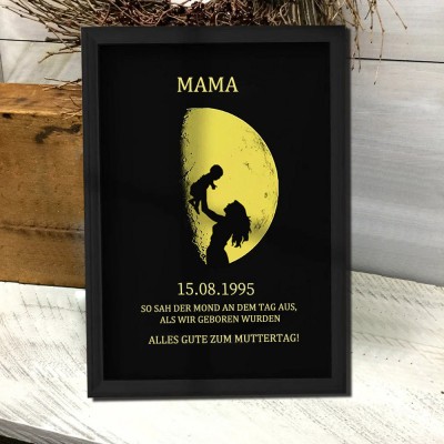 Individueller Mondphase Kunstrahmen für Mama Oma Muttertag Geschenk