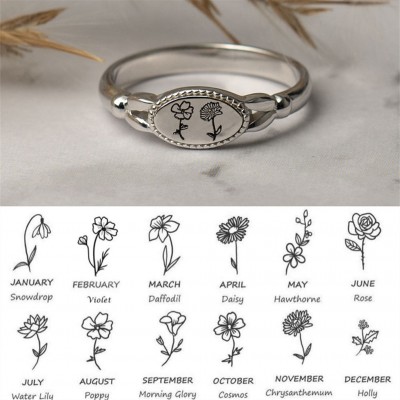 Personalisiertes Familiengeburts-Blumen-Monats-Ring-Geschenk für Sie