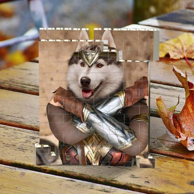 Personalisiertes Fotoblock-Puzzle-Baustein-Andenken für Haustier