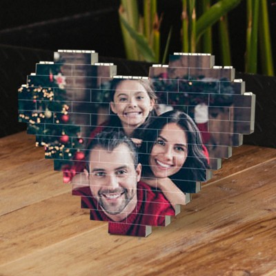 Personalisierte Herz-Foto-Block-Puzzle-Baustein-Jubiläums-Familien-Andenken-Geschenkideen