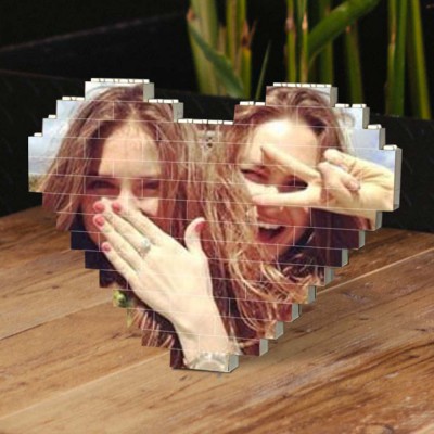 Personalisiertes Herz-Foto-Block-Puzzle, Baustein, Geschenk für Freund
