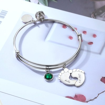 Personalisiertes Namensarmband mit Geburtsstein-Geburtstagsgeschenken für Sie