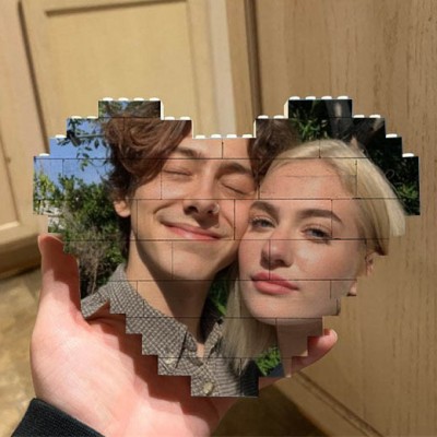 Personalisierte Herz-Foto-Block-Puzzle-Baustein-Jubiläums-Geburtstags-Valentinstag-Geschenkideen