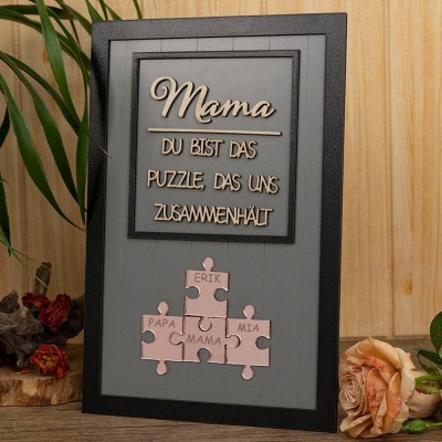 Benutzerdefinierte Mama Puzzle Zeichen mit Namen der Kinder für Mama Oma Muttertag