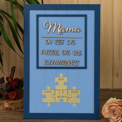 Benutzerdefinierte Mama Puzzle Zeichen mit Namen der Kinder für Mama Oma Muttertag