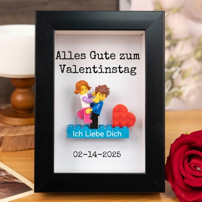 Personalisierte Figur mit Rahmen für Paar Valentinstag Geschenk