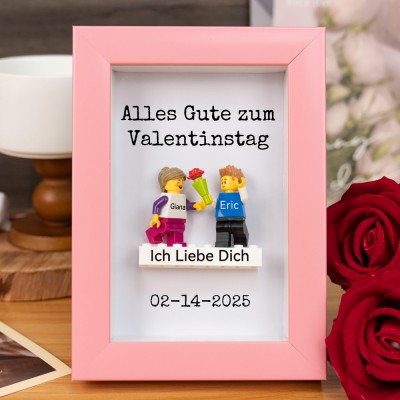 Personalisierte Figur mit Rahmen für Paar Valentinstag Geschenk