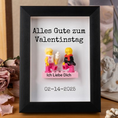 Personalisierte Figur mit Rahmen für Paar Valentinstag Geschenk