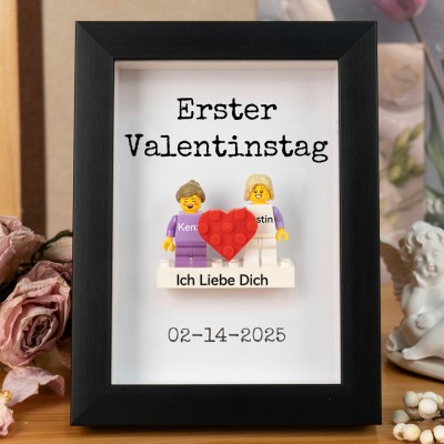 Personalisierte Figur mit Rahmen für Paar Valentinstag Geschenk