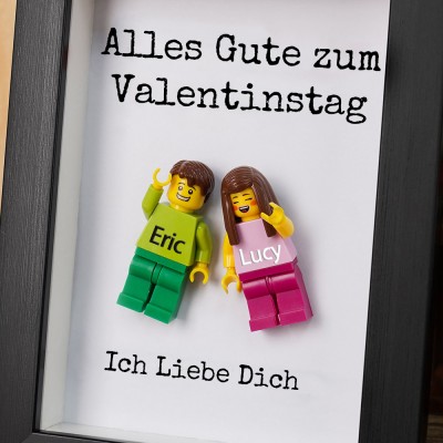 Personalisierte Figur mit Rahmen für Paar Valentinstag Geschenk