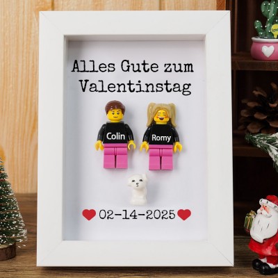 Personalisierte Figur mit Rahmen für Paar Valentinstag Geschenk