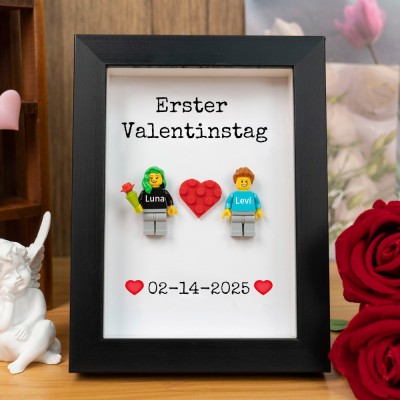 Personalisierte Figur mit Rahmen für Paar Valentinstag Geschenk