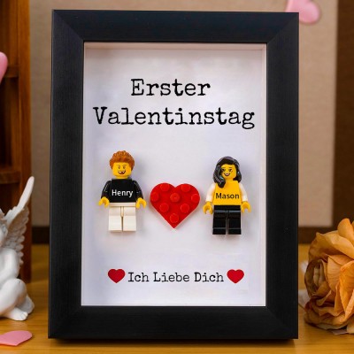 Personalisierte Figur mit Rahmen für Paar Valentinstag Geschenk