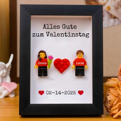 Personalisierte Figur mit Rahmen für Paar Valentinstag Geschenk