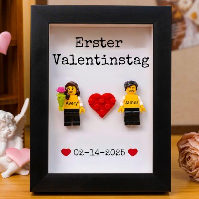 Personalisierte Figur mit Rahmen für Paar Valentinstag Geschenk