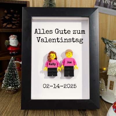 Personalisierte Figur mit Rahmen für Paar Valentinstag Geschenk