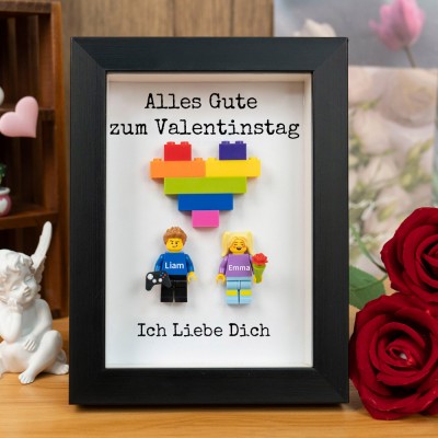 Personalisierte Figur mit Rahmen für Paar Valentinstag Geschenk