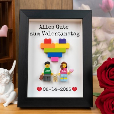 Personalisierte Figur mit Rahmen für Paar Valentinstag Geschenk
