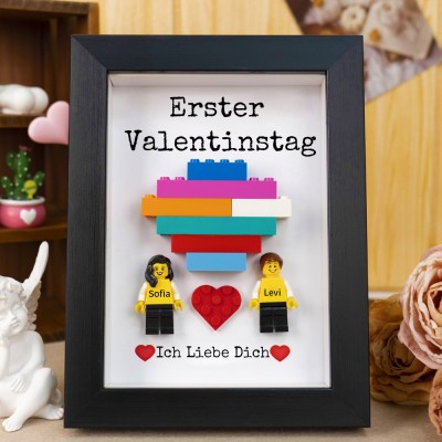 Personalisierte Figur mit Rahmen für Paar Valentinstag Geschenk