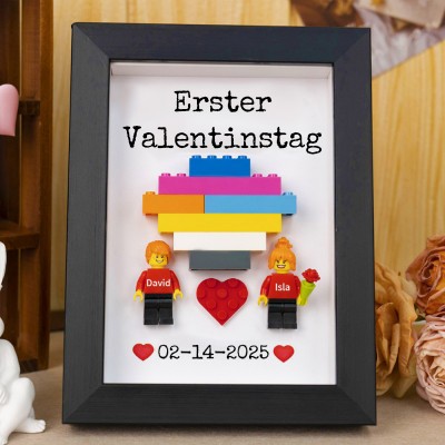 Personalisierte Figur mit Rahmen für Paar Valentinstag Geschenk
