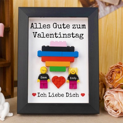 Personalisierte Figur mit Rahmen für Paar Valentinstag Geschenk