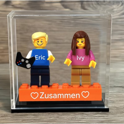 Personalisierte Kleine Figur mit Box für Paar Valentinstagsgeschenk