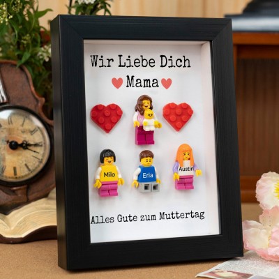 Personalisierte Kleine Figur mit Rahmen für Mama Muttertag Geschenk