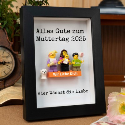 Personalisierte Kleine Figur mit Rahmen und Ziegelstein für Mama Muttertag Geschenk