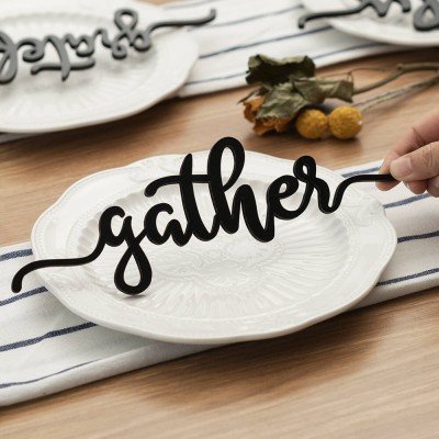 Thanksgiving-Platzkarten für Esstischdekor Sammeln Sie Wörter Zeichen