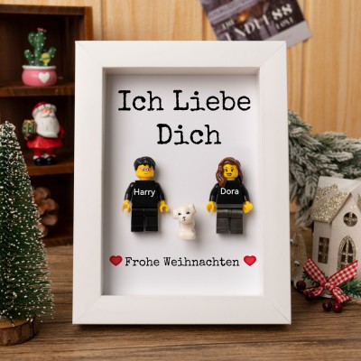 Personalisierte Figur mit Rahmen für Paar Weihnachtsgeschenk
