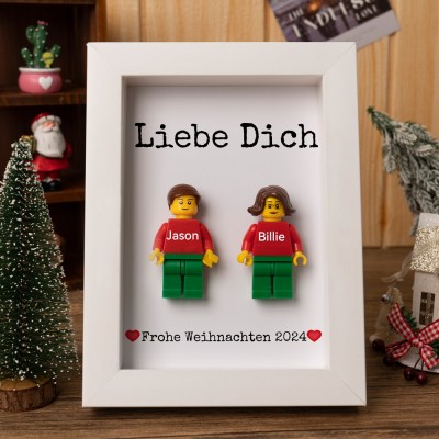 Personalisierte Figur mit Rahmen für Paar Weihnachtsgeschenk