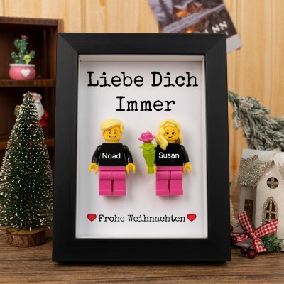 Personalisierte Figur mit Rahmen für Paar Weihnachtsgeschenk