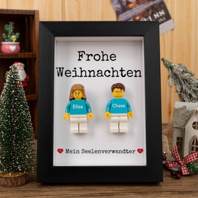 Personalisierte Figur mit Rahmen für Paar Weihnachtsgeschenk