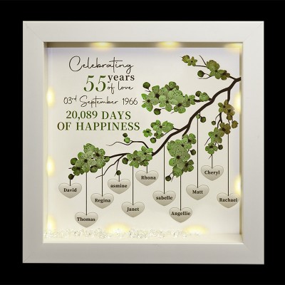 Personalisierte Jahrestag Stammbaum Rahmen Home Decor Weihnachtsgeschenk für Mama Oma