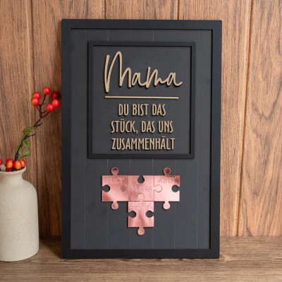 Benutzerdefinierte Mama Puzzle Zeichen mit Namen der Kinder für Mama Oma Muttertag