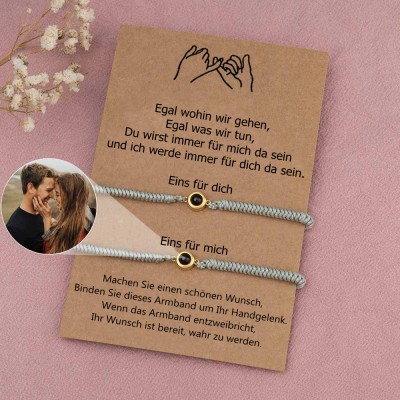 Personalisiertes Foto-Projektionsarmband für ein Paar zum Valentinstag