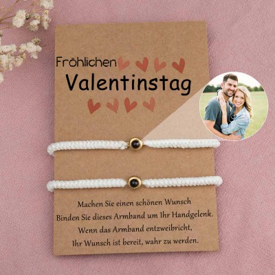 Personalisiertes Foto-Projektionsarmband für ein Paar zum Valentinstag