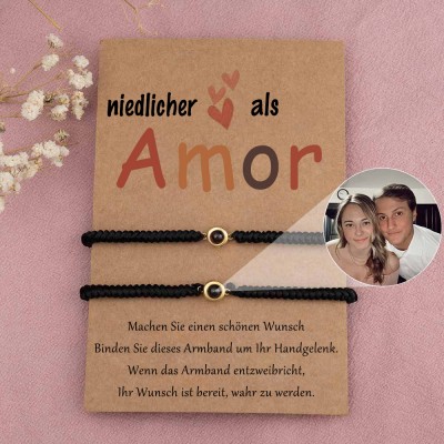 Personalisiertes Foto-Projektionsarmband für ein Paar zum Valentinstag