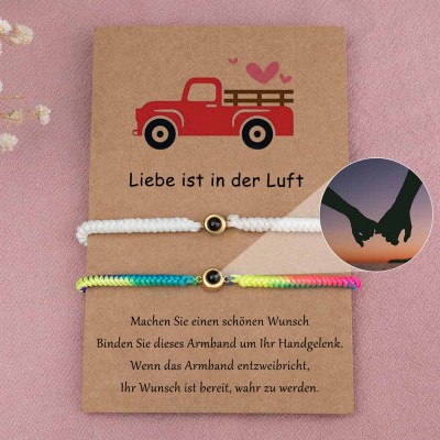 Personalisiertes Fotoprojektion-Versprechen-Finger-Armband für Paare zum Valentinstag