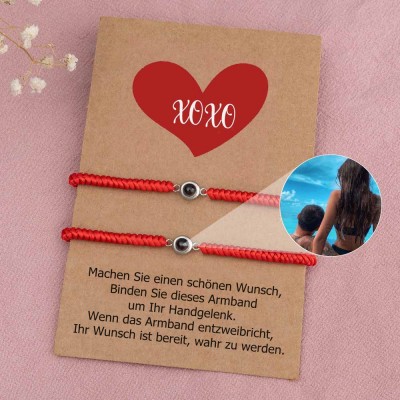 Personalisiertes Foto-Projektionsarmband für ein Paar zum Valentinstag