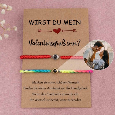 Personalisiertes Foto-Projektionsarmband für ein Paar zum Valentinstag