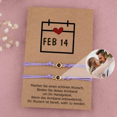 Personalisiertes Erinnerungs-Fotoprojektionsarmband für Paare zum Valentinstag