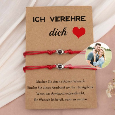 Personalisiertes Foto-Projektionsarmband für ein Paar zum Valentinstag
