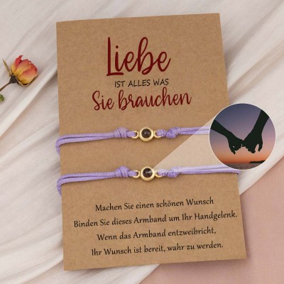 Personalisiertes Foto-Projektionsarmband für ein Paar zum Valentinstag