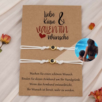 Personalisiertes Erinnerungs-Fotoprojektionsarmband für Paare zum Valentinstag