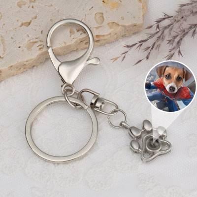 Personalisierter Memorial-Fotoprojektions-Schlüsselanhänger für Hundeliebhaber