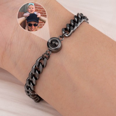 Personalisiertes Fotoprojektionsarmband für Geschenkideen zum ersten Vatertag