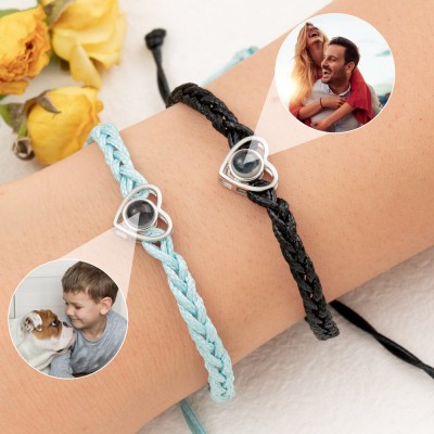 Personalisiertes Herzarmband mit Fotoprojektion für Ehefrau, Seelenverwandte, Geschenkideen zum Valentinstag