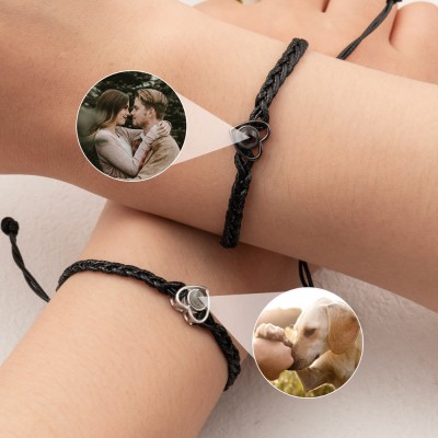 Personalisiertes Herzarmband mit Fotoprojektion für Ehefrau, Seelenverwandte, Geschenkideen zum Valentinstag